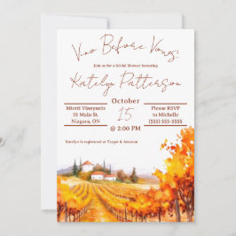 Vino Before Vows, Weinberg Brautparty Einladung