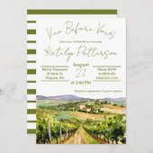 Vino Before Vows, Weinberg Brautparty Einladung (Vorne/Hinten)