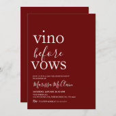 Vino Before Vows Weineinladung Einladung (Vorne/Hinten)