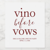 Vino Before Vows Weinetikett (Einzelnes Label)