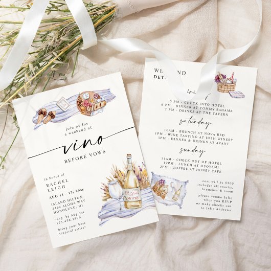 Vino Before Vows Weinkeller Bachelorette Einladung
