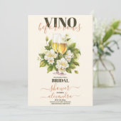 Vino Before Vows Weinkeller Brautparty Einladung (Stehend Vorderseite)