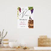 Vino Before Vows Weinkellerei Brautparty Willkomme Poster (Küche)