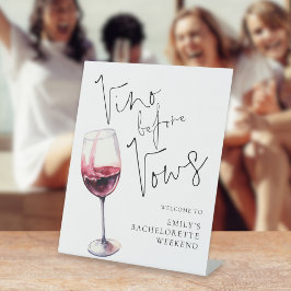 Vino Before Vows Willkommen am Wochenende von Bach Sockelschild