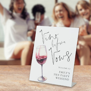 Vino Before Vows Willkommen zum Junggesellinnenabs Sockelschild