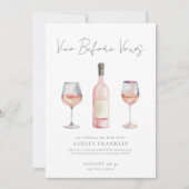 Vino Before Vows Wine Bachelorette Einladung (Vorderseite)