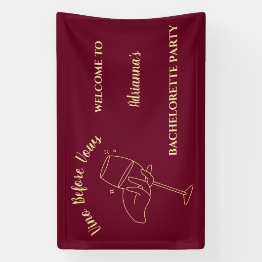 Vino Before Vows Wine Bachelorette Weekend Banner (Vertikal)