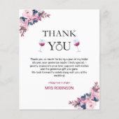 Vino Before Vows Wine Brautparty Danke Karte (Vorderseite)