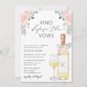 Vino Before Vows Wine Bridal Dusche Einladung (Vorderseite)