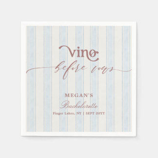 Vino before Vows Wine Country Bachelorette Party Serviette