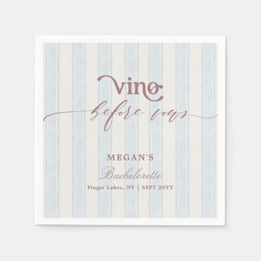 Vino before Vows Wine Country Bachelorette Party Serviette (Vorderseite)