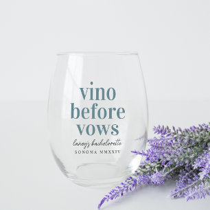 Vino Before Vows Wine Country Junggeselinnen-Absch Weinglas Ohne Stiel