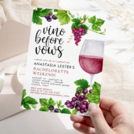 Vino Before Vows Wine Junggeselinnen-Abschied Einladung