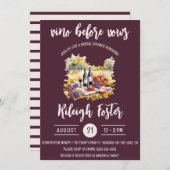 Vino Before Vows, Wine, Picnic, Brautparty Einladung (Vorne/Hinten)