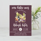 Vino Before Vows, Wine, Picnic, Brautparty Einladung (Stehend Vorderseite)
