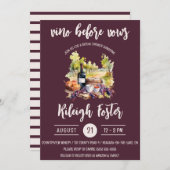 Vino Before Vows, Wine, Picnic, Brautparty Einladung (Vorne/Hinten)