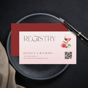 Vino Before Vows Wine Theme Brautparty Registry Begleitkarte