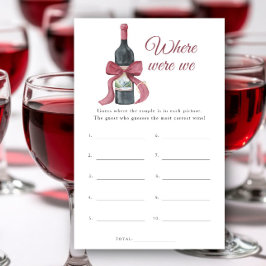 Vino Bridal shower Where were we game