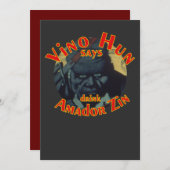 Vino Hun sagt trinken Amador Zin Zinfandel Einladung (Vorne/Hinten)