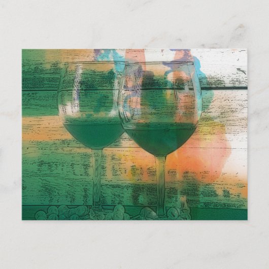 Vino in der grünen Postkarte (Vorderseite)