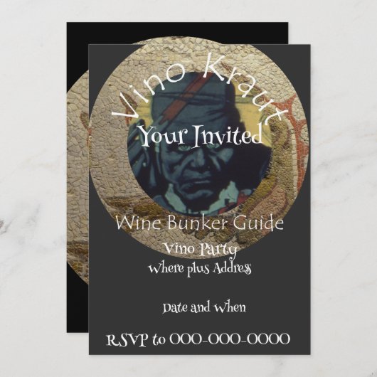 Vino Party Vin Bunker Guide Einladung (Vorne/Hinten)