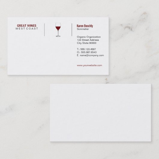 Vino (Rasterformat) Visitenkarte (Vorne/Hinten)