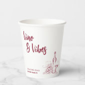 Vino & Vibes Brautparty Pappbecher (Vorderseite)