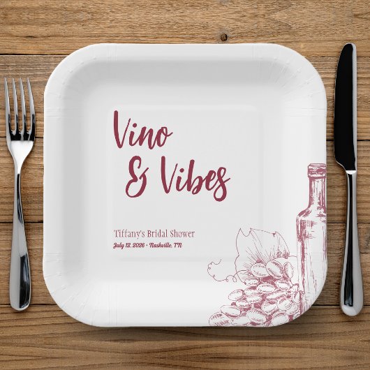 Vino & Vibes Brautparty Pappteller