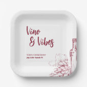 Vino & Vibes Brautparty Pappteller (Vorderseite)