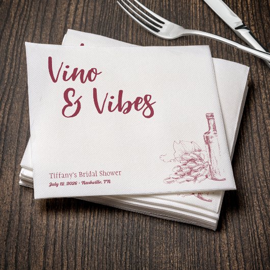 Vino & Vibes Brautparty Serviette
