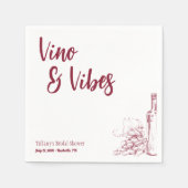 Vino & Vibes Brautparty Serviette (Vorderseite)