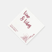 Vino & Vibes Brautparty Serviette (Ecke)