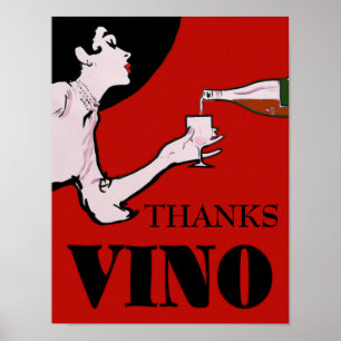 Vino- Vintage Lady Poster, bearbeiten Text, Poster