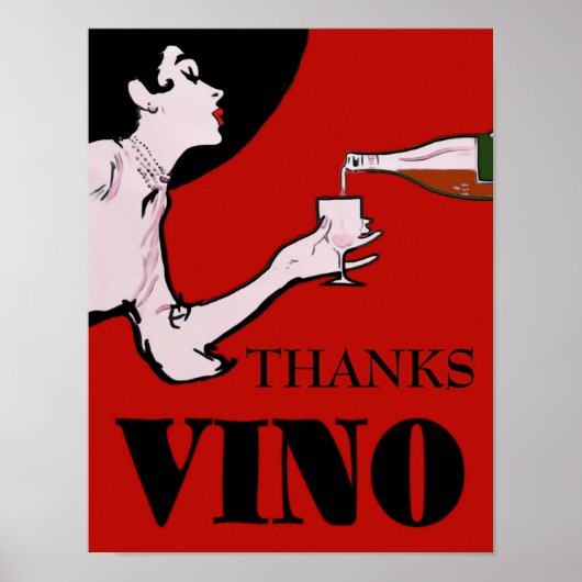 Vino- Vintage Lady Poster, bearbeiten Text, Poster (Vorne)