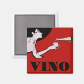 VINO - Vintages Weinposter der Lady Magnet (Vorderseite/Rückseite)