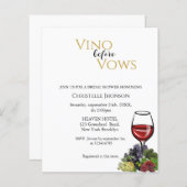 Vino vor dem Gelöbnis Brautdusche Einladung (Vorne/Hinten)