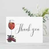 Vino vor dem Gelöbnis Brautparty Danke Karte (Stehend Vorderseite)