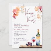 Vino vor dem Gelöbnis Brautparty Einladung (Vorderseite)