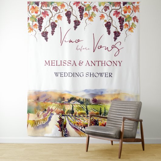 Vino vor dem Gelöbnis Polterabend personalisiert Wandteppich (Beispiel)