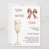 Vino vor dem Gelöbnis Rosa Bogen Brautparty Einladung (Vorderseite)