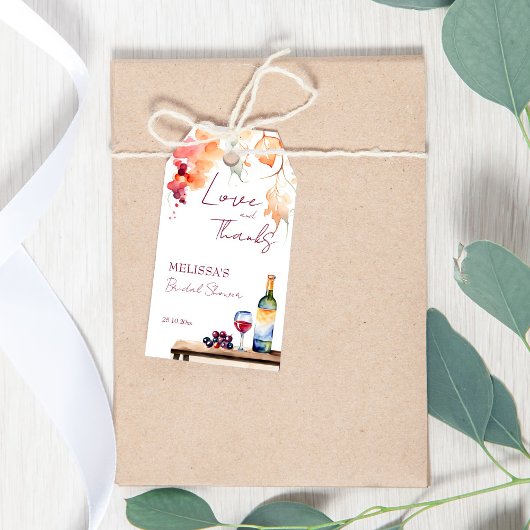 Vino vor dem Gelöbnis Weingut Brautparty Gunst Geschenkanhänger