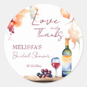 Vino vor dem Gelöbnis Weingut Brautparty Gunst Runder Aufkleber (Vorderseite)