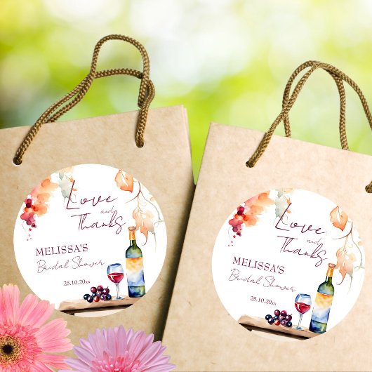 Vino vor dem Gelöbnis Weingut Brautparty Gunst Runder Aufkleber