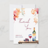 Vino vor dem Gelöbnis Weinkellerei Brautparty Dankeskarte (Vorderseite)