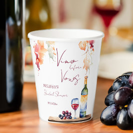 Vino vor dem Gelöbnis Weinkellerei Brautparty gedr Pappbecher