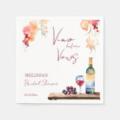 Vino vor dem Gelöbnis Weinkellerei Brautparty gedr Serviette (Vorderseite)