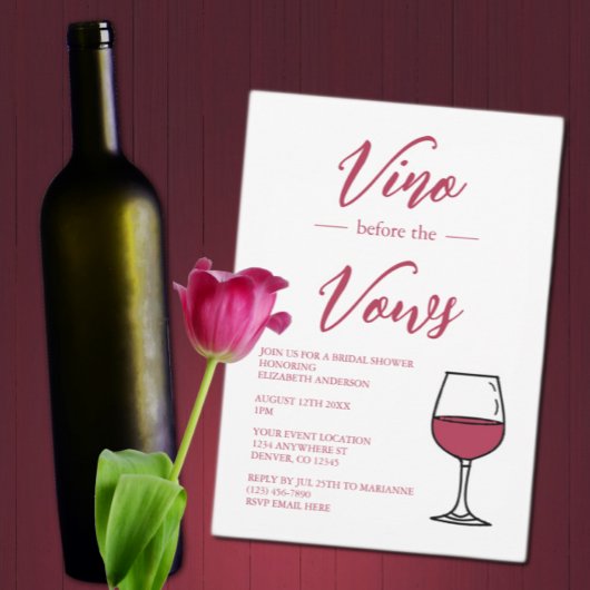 Vino vor dem Vows-Brautparty Einladung