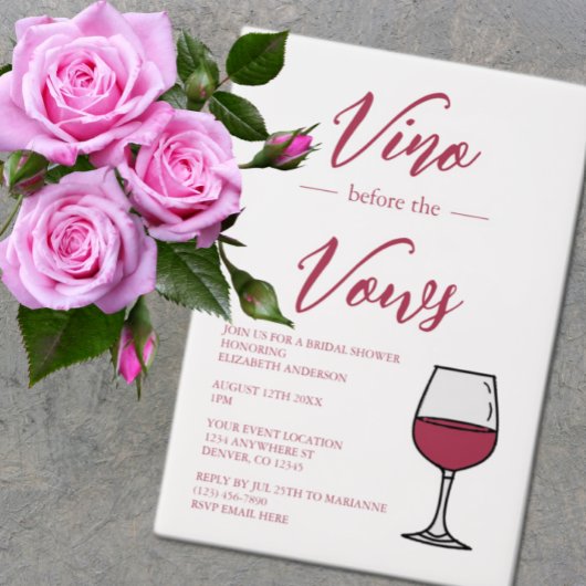 Vino vor dem Vows-Brautparty Pergament Einladungen