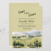 Vino vor dem Weinkeller Brautparty Einladung (Vorne/Hinten)