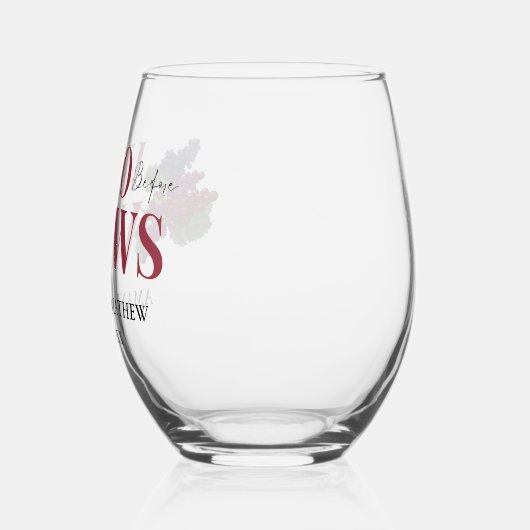 Vino vor den Versprechungen Weinproben Brautparty Weinglas Ohne Stiel (Links)